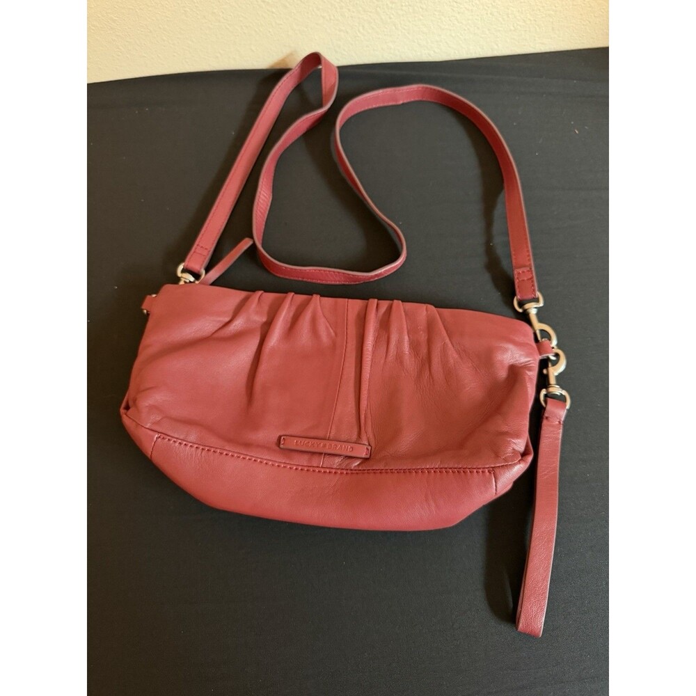 NEW Lucky Brand Leather Red Purse‎ Crossbody Strap And Clutch Strap